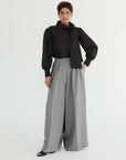Gia Wide Leg Pant - Dark Grey