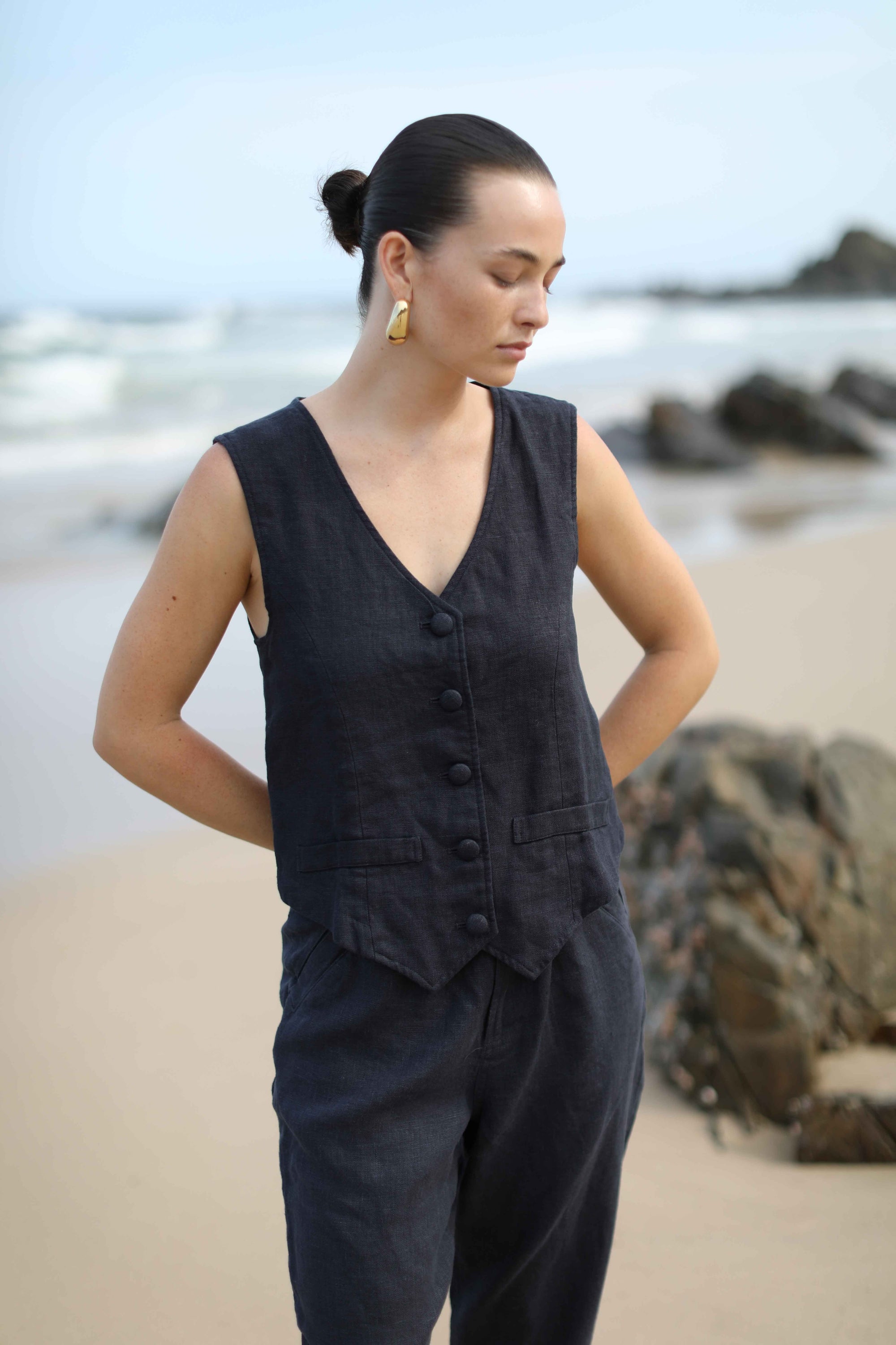 Tailored Vest (Petite) - French Navy