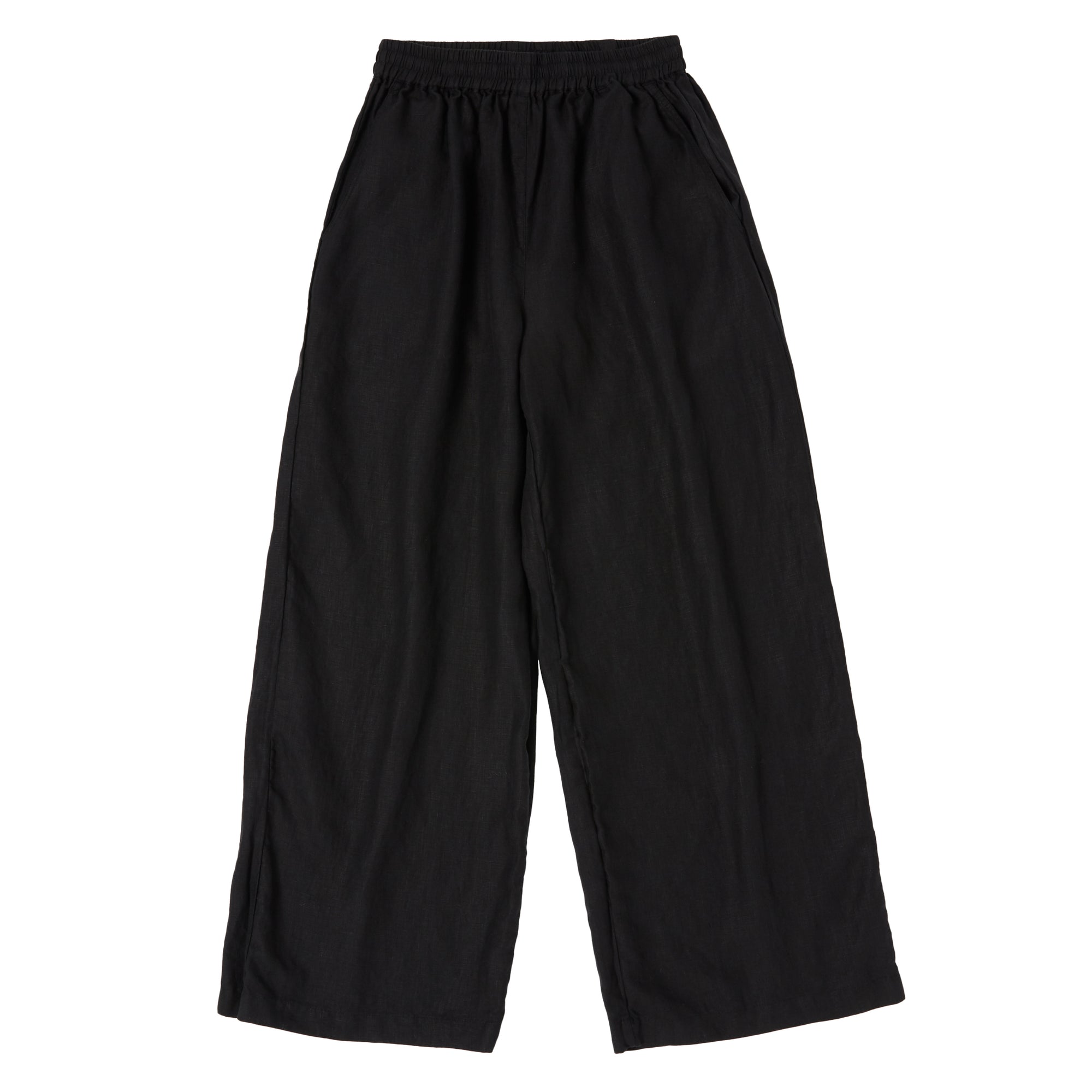 Wide Leg Linen Pant - Noir