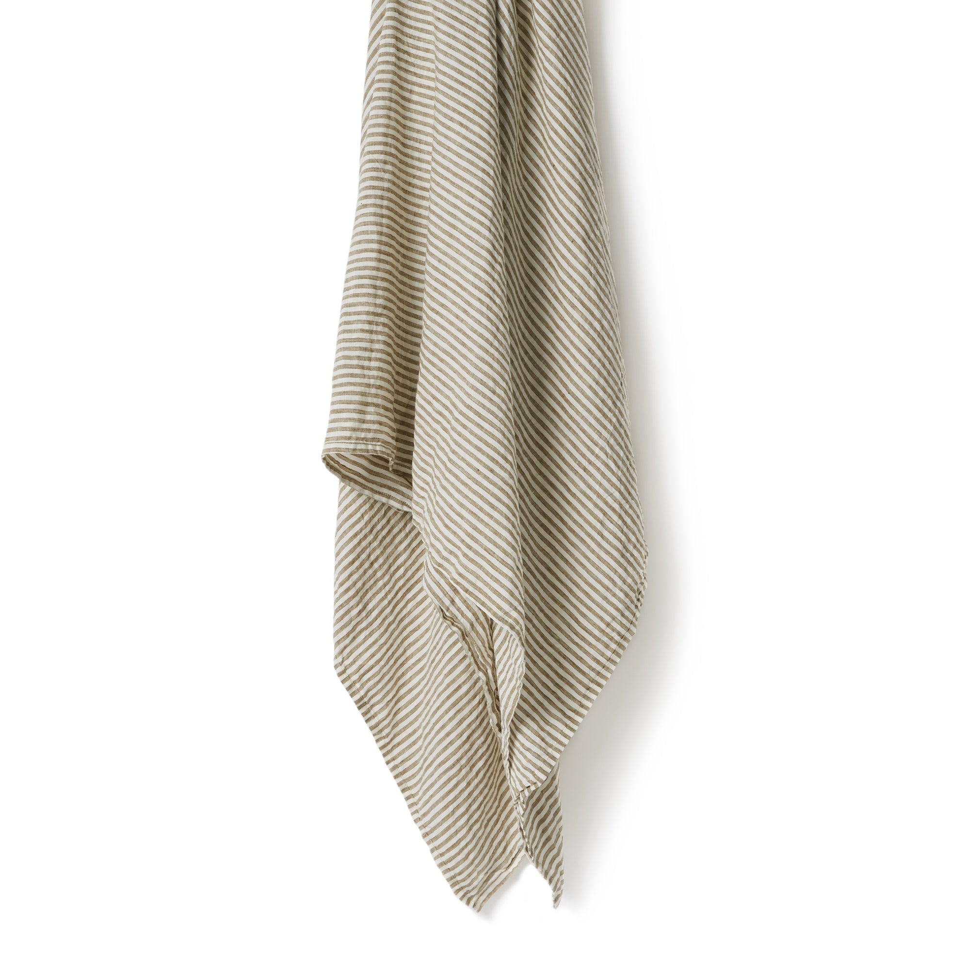 Olive Stripe Linen Towel