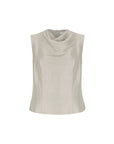 Celia Silk Linen Top - Steel