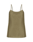LUCA SILK LINEN CAMI - OLIVE