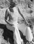 Celia Silk Linen Top - Steel