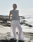 Celia Silk Linen Top - Steel