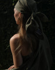 SILK LINEN SCARF - OLIVE