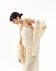 LUCA SILK LINEN CAMI - BONE