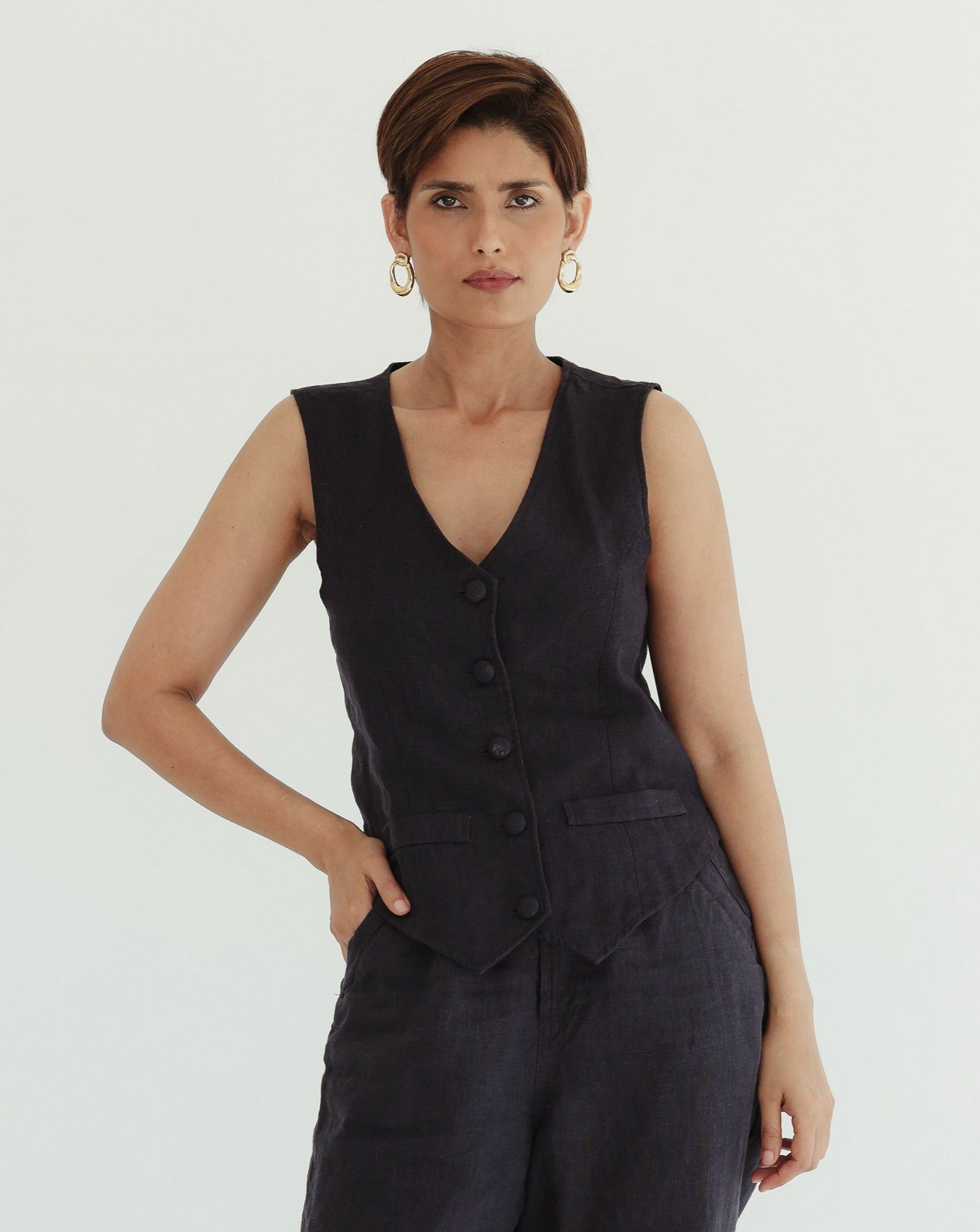 Tailored Vest (Petite) - French Navy