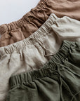 DRAWSTRING LINEN SHORT - EGG SHELL