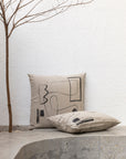Lines on Linen Rectangle Cushion Natural