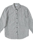 Oversized Linen Shirt - Charcoal Stripe