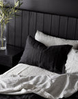 Charcoal Stripe Linen Pillowcase Set