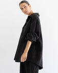 Oversized Linen Shirt - Noir
