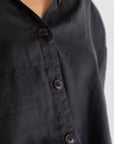 Oversized Linen Shirt - Noir