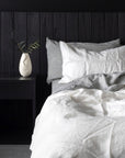 Charcoal Stripe Linen Pillowcase Set