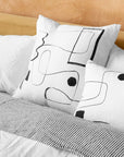Lines on Linen Square Cushion Sundae White
