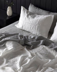 Charcoal Stripe Linen Pillowcase Set