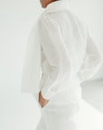 Lucia Tie Neck Blouse - White