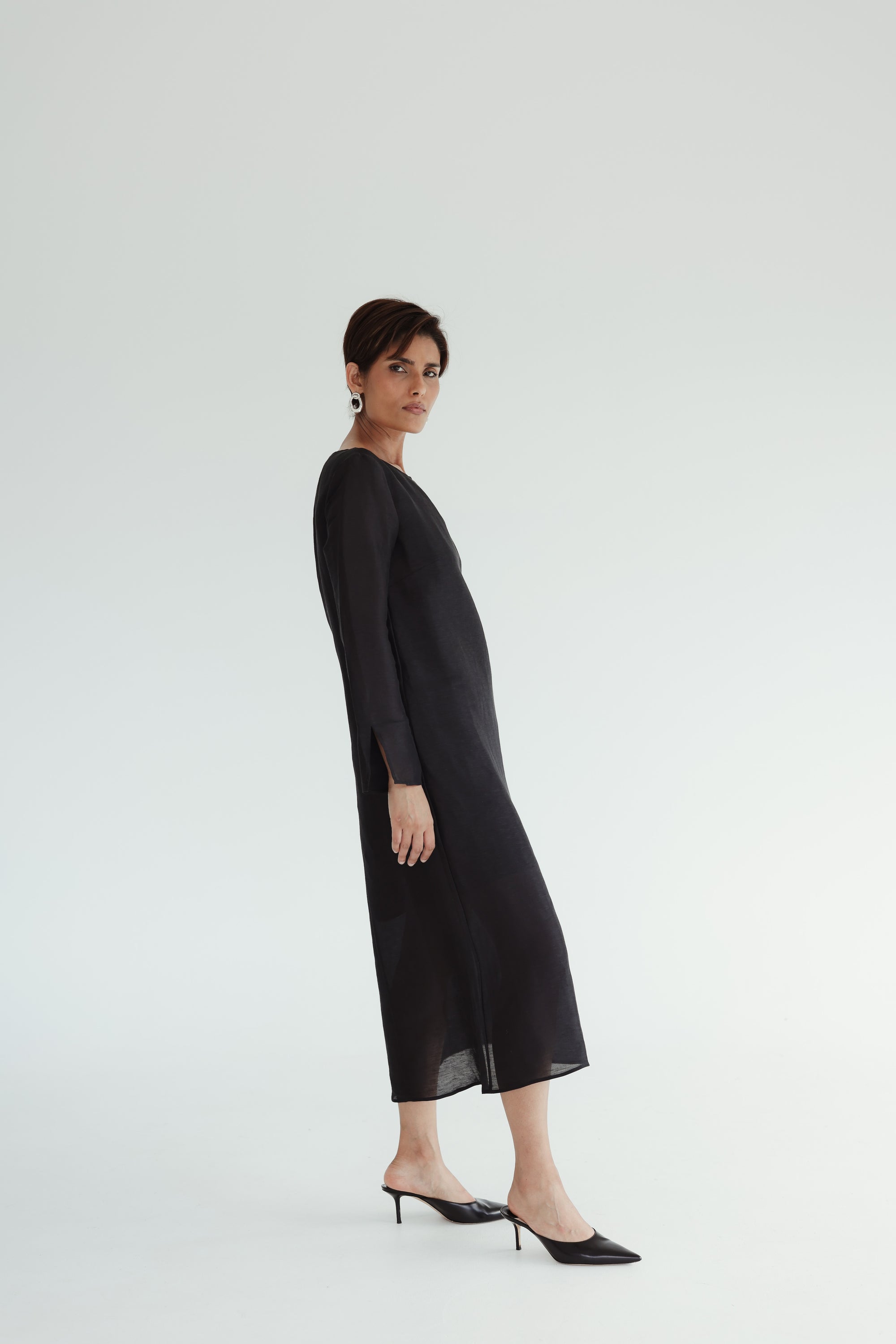 Lou Midi Dress - Noir