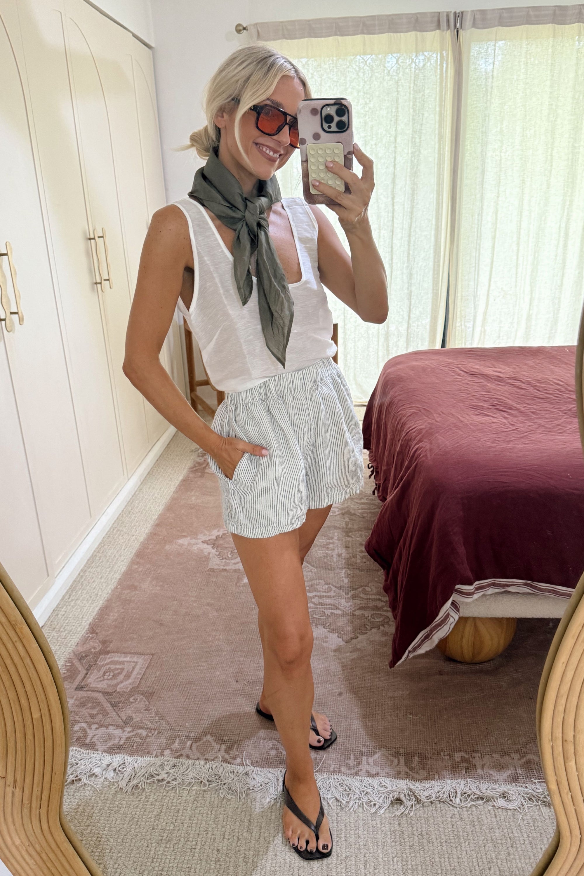 Drawstring Linen Short - Sundae White