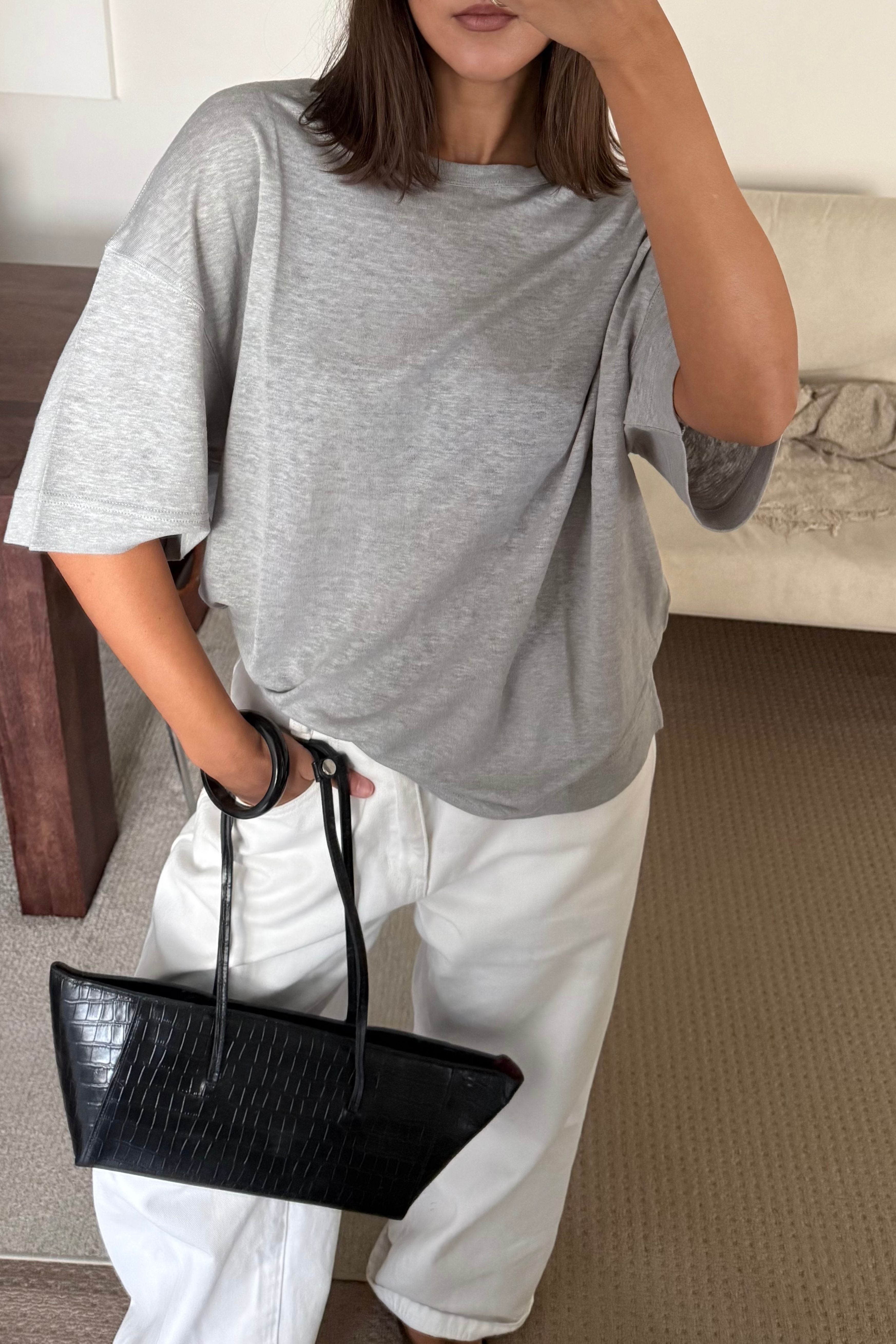 CELINE TEE - GREY – Moss Living Store
