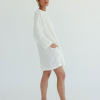 Tunic Linen Dress - Sundae White