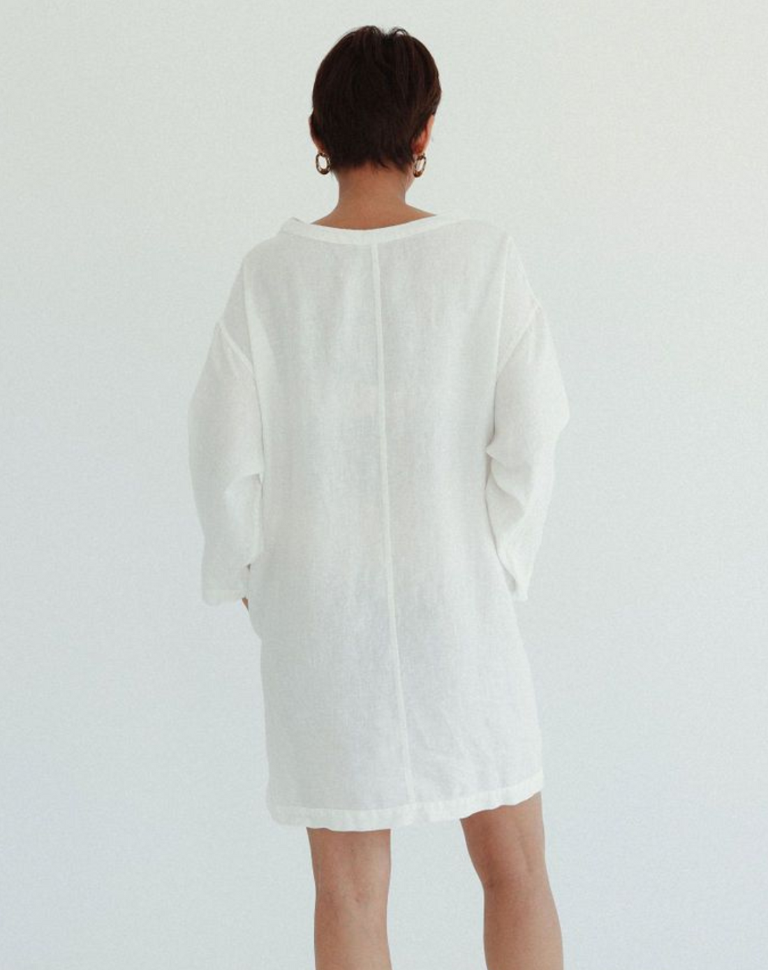 Tunic Linen Dress - Sundae White