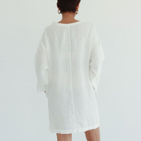 Tunic Linen Dress - Sundae White