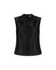 Celia Silk Linen Top - Noir