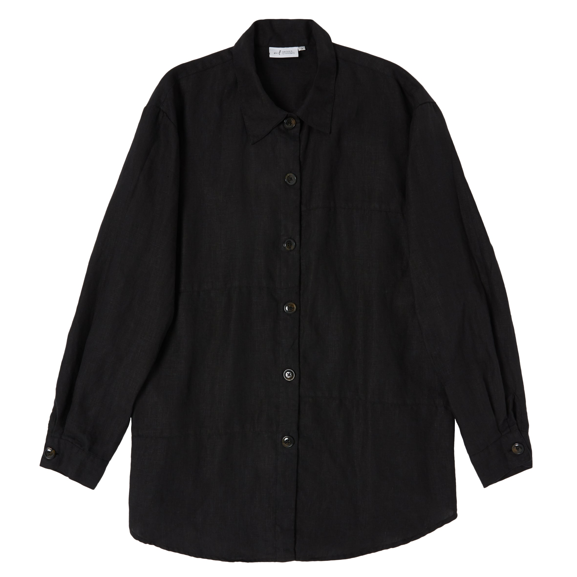 OVERSIZED LINEN SHIRT - NOIR – Moss Living Store