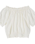 Ruffle Linen Crop - Sundae White