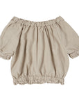 Ruffle Linen Crop - Natural