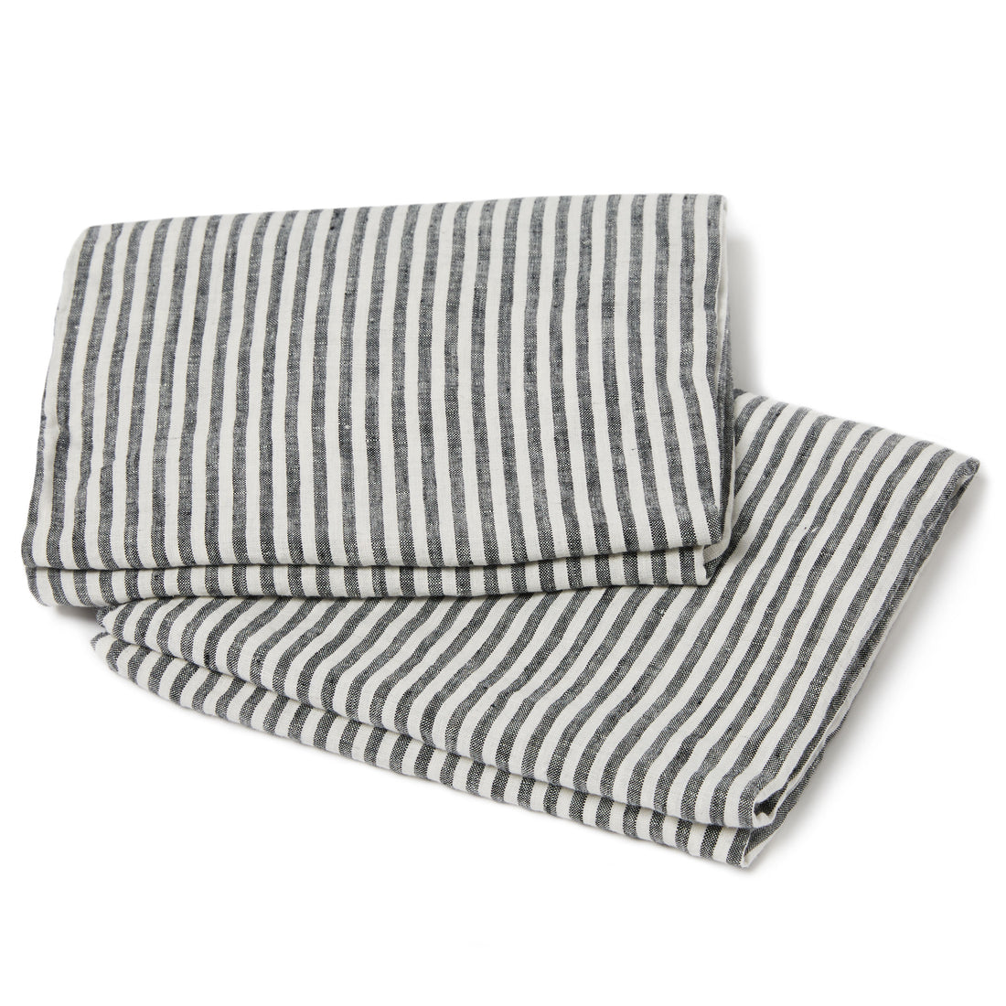 Charcoal Stripe Linen Pillowcase Set