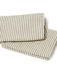 Olive Stripe Linen Pillowcase Set