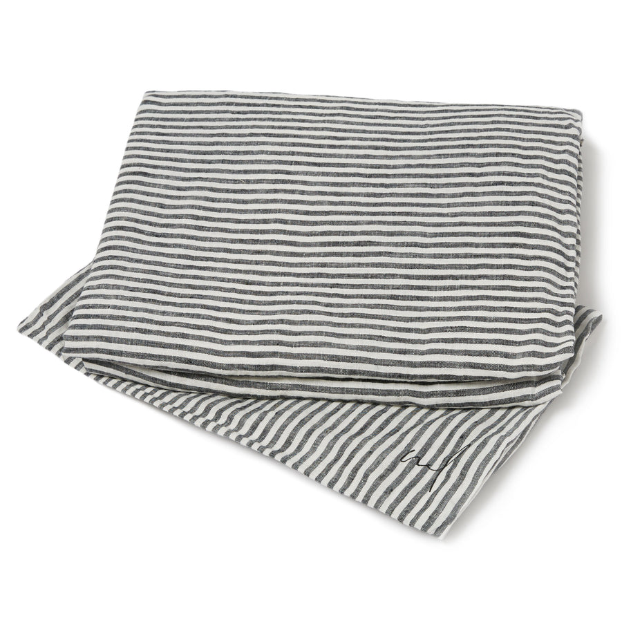 Charcoal Stripe Flat Sheet