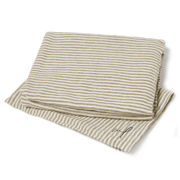 Olive Stripe Fitted Sheet