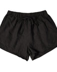 Drawstring Linen Short - Noir