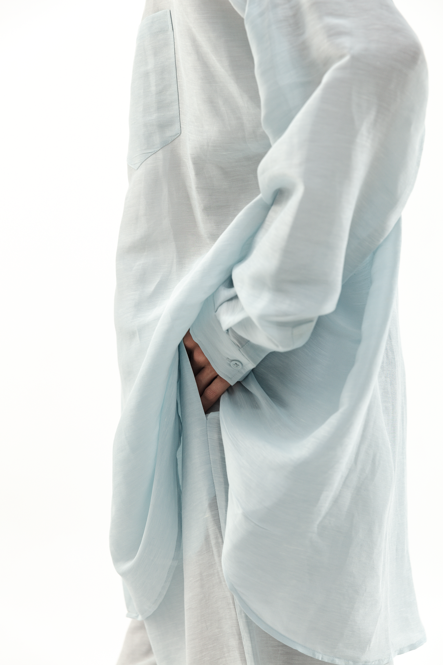 MARTINA OVERSIZED SHIRT - POWDERED BLUE