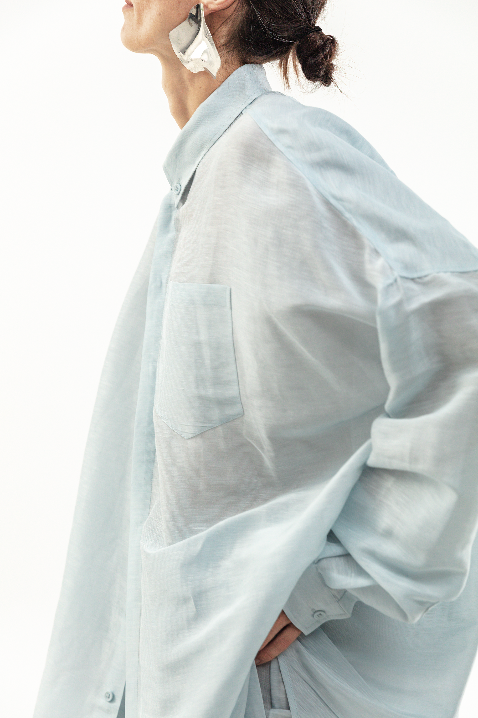 MARTINA OVERSIZED SHIRT - POWDERED BLUE