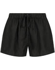 Drawstring Linen Short - Noir