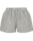 Linen Short - Charcoal Stripe