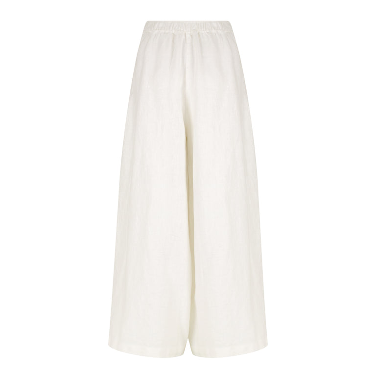 Gia Wide Leg Linen Pant (Vintage White)