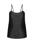 LUCA SILK LINEN CAMI - NOIR