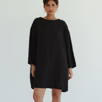 Tunic Linen Dress - Noir