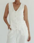 Tailored Vest (Petite)- Vintage White