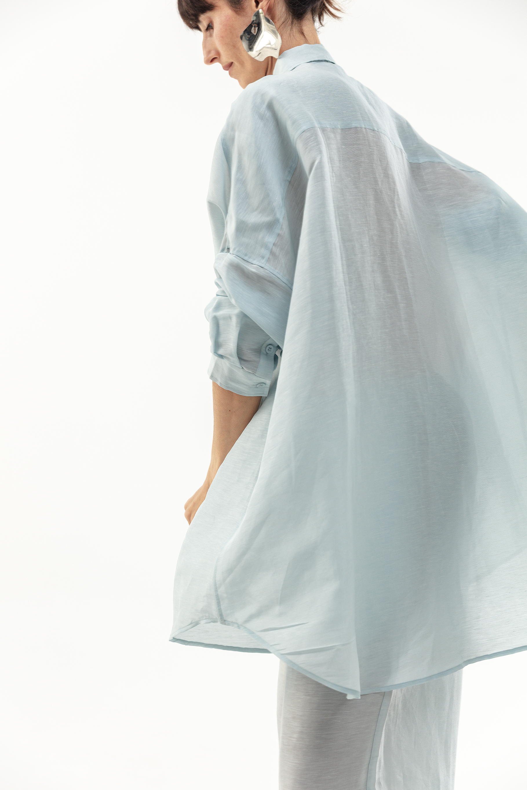 MARTINA OVERSIZED SHIRT - POWDERED BLUE