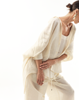 LUCA SILK LINEN CAMI - BONE