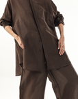MARTINA OVERSIZED SHIRT - ESPRESSO