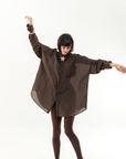 MARTINA OVERSIZED SHIRT - ESPRESSO