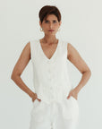 Tailored Vest (Petite)- Vintage White