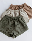 Drawstring Linen Short - Moss